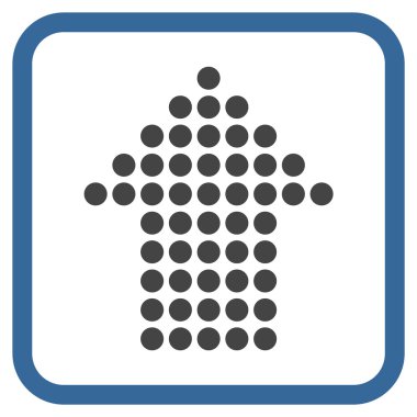 Vektör simgesi bir çerçeve içinde yukarı noktalı ok