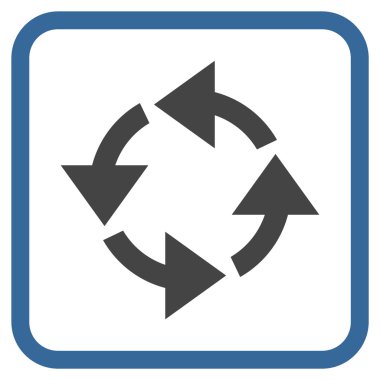 Geri dönüşüm vektör simgesi bir çerçeve içinde