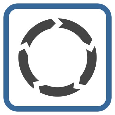 Dolaşım vektör simgesi bir çerçeve içinde