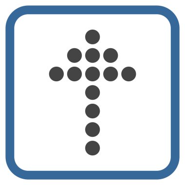 Vektör simgesi bir çerçeve içinde yukarı noktalı ok