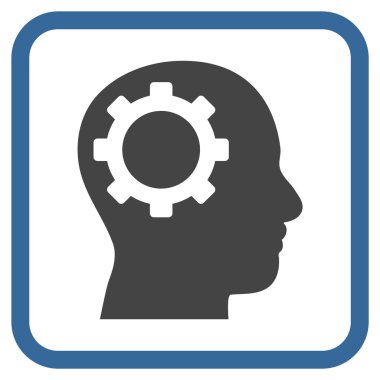 Akıl dişli vektör simgesi bir çerçeve içinde