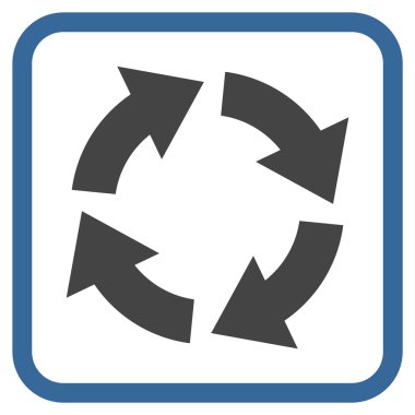 Dolaşım vektör simgesi bir çerçeve içinde