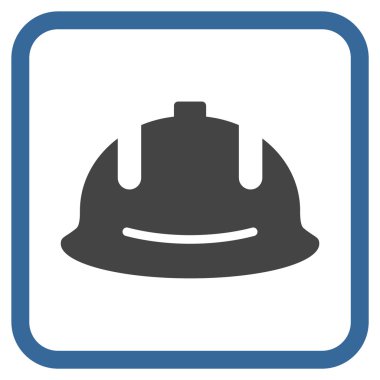 İnşaat kask vektör simgesi bir çerçeve içinde