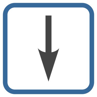 Vektör simgesi bir çerçeve içinde aşağı ok keskin