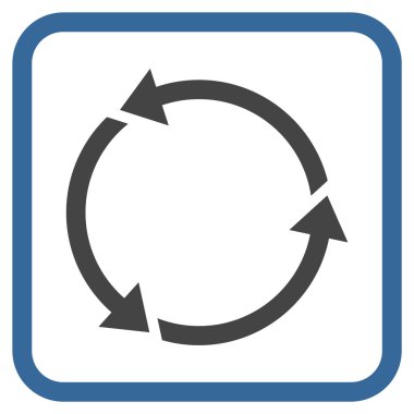 Geri dönüşüm vektör simgesi bir çerçeve içinde