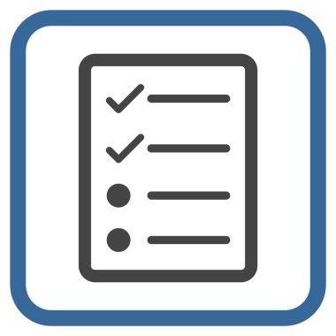 Denetim listesi sayfa vektör simgesi bir çerçeve içinde