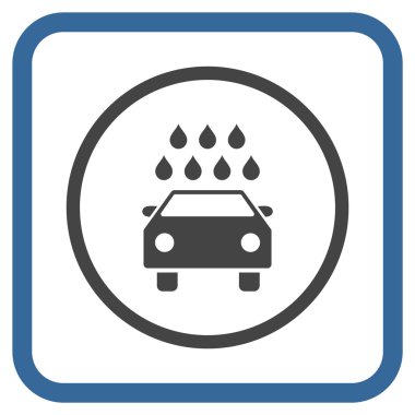 Araba duş vektör simgesi bir çerçeve içinde