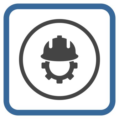 Geliştirme kask vektör simgesi bir çerçeve içinde