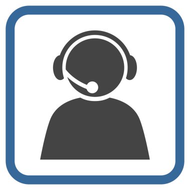 Çağrı Merkezi operatörü vektör simgesi bir çerçeve içinde