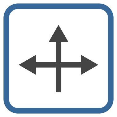 Kavşak yön vektör simgesi bir çerçeve içinde