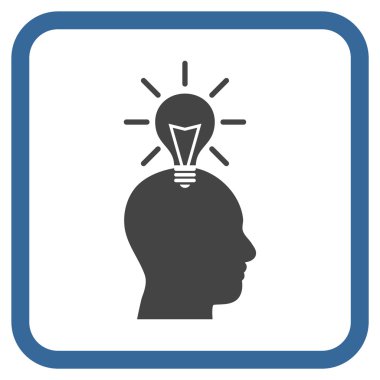 Dahi ampul vektör simgesi bir çerçeve içinde