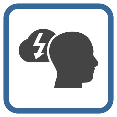 Beyin fırtınası vektör simgesi bir çerçeve içinde