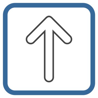 Vektör simgesi bir çerçeve içinde yukarı yönlü ok