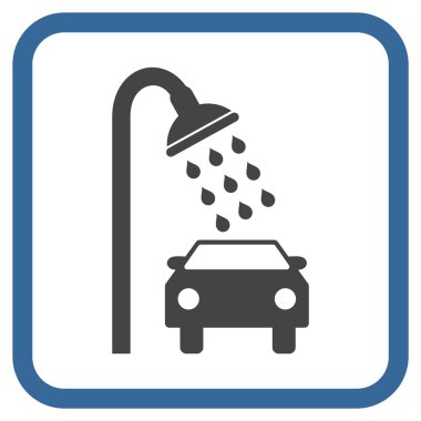 Araba duş vektör simgesi bir çerçeve içinde