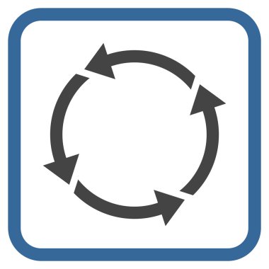 Geri dönüşüm vektör simgesi bir çerçeve içinde