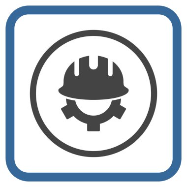 Geliştirme kask vektör simgesi bir çerçeve içinde