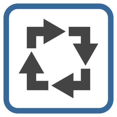 Geri dönüşüm vektör simgesi bir çerçeve içinde