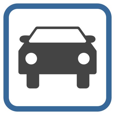 Araba vektör simgesi bir çerçeve içinde