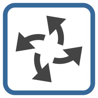 Santrifüj oklar bir çerçeve içinde simge vektör