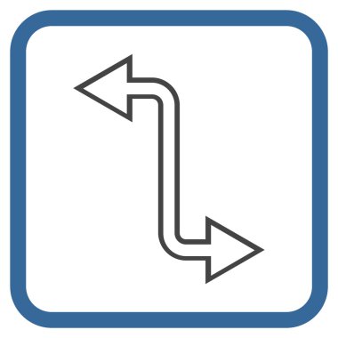 Eğri Exchange ok vektör simgesi bir çerçeve içinde