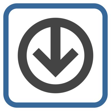 Vektör simgesi bir çerçeve içinde aşağı yön