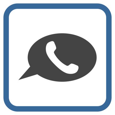Telefon iletisi vektör simgesi bir çerçeve içinde