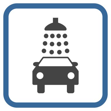 Oto yıkama vektör simgesi bir çerçeve içinde