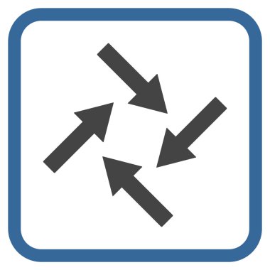 Merkezcil oklar bir çerçeve içinde simge vektör