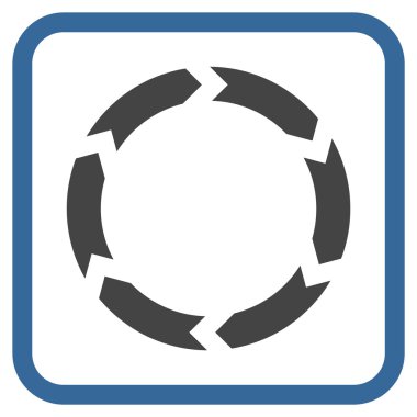 Dolaşım vektör simgesi bir çerçeve içinde