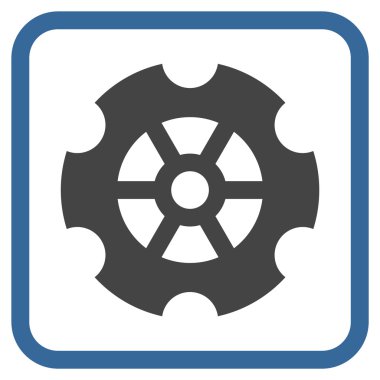 Dişli vektör simgesi bir çerçeve içinde