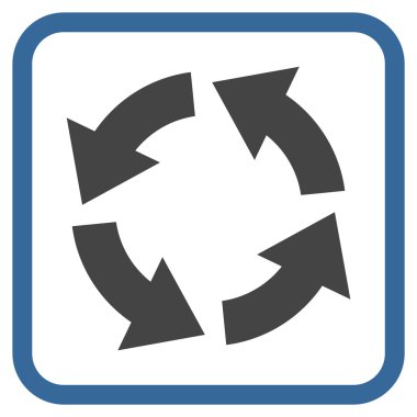 Dolaşım vektör simgesi bir çerçeve içinde