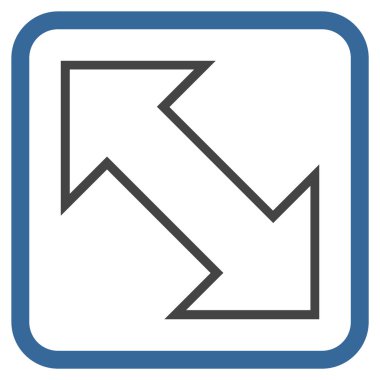 Exchange çapraz vektör simgesi bir çerçeve içinde