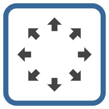 Radyal oklar bir çerçeve içinde simge vektör