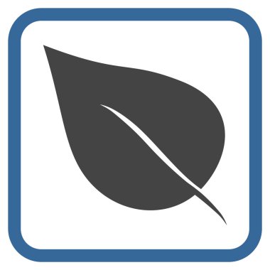 Bitki yaprak vektör simgesi bir çerçeve içinde