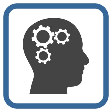 Beyin Gears vektör simgesi bir çerçeve içinde