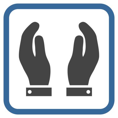 Bakım el vektör simgesi bir çerçeve içinde