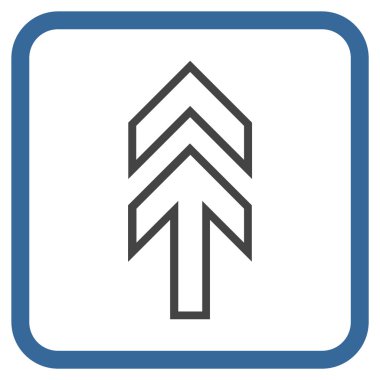 Yön yukarı vektör simgesi bir çerçeve içinde