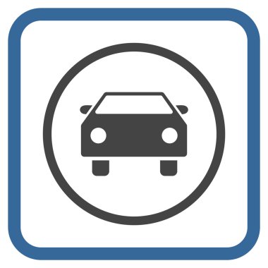 Araba vektör simgesi bir çerçeve içinde