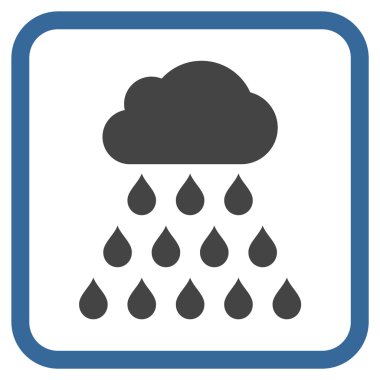 Yağmur bulutu vektör simgesi bir çerçeve içinde