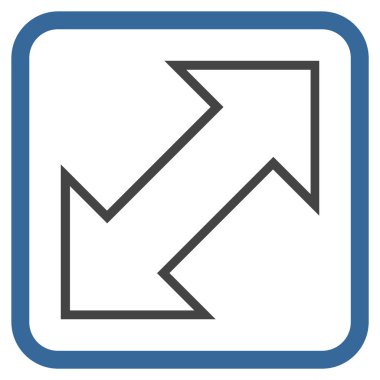 Exchange çapraz vektör simgesi bir çerçeve içinde
