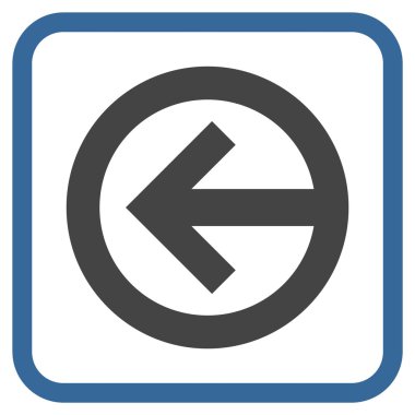 Yön sol vektör simgesi bir çerçeve içinde