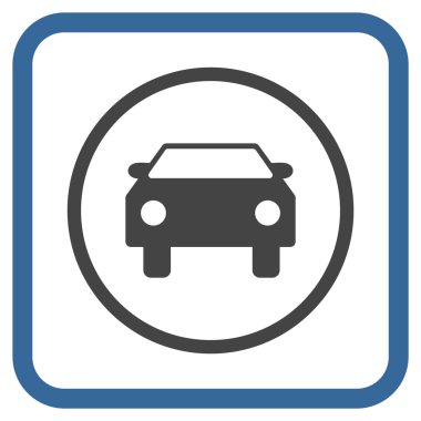 Araba vektör simgesi bir çerçeve içinde