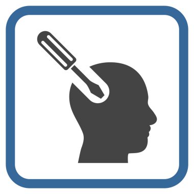 Beyin aracı vektör simgesi bir çerçeve içinde