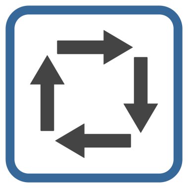 Dolaşım oklar bir çerçeve içinde simge vektör