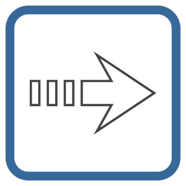 Doğru vektör simgesi bir çerçevede göndermek