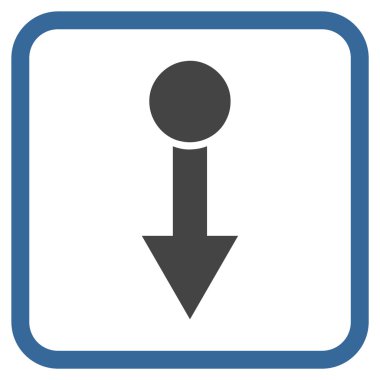 Vektör simgesi bir çerçeve içinde aşağı çekin