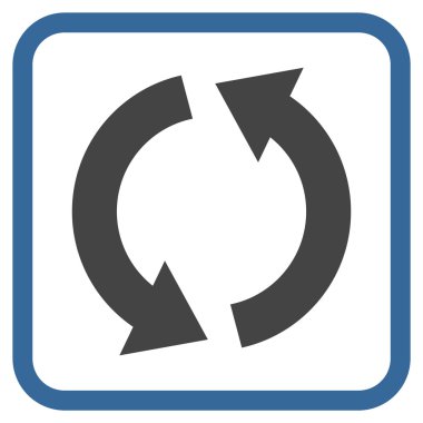 Geri dönüşüm vektör simgesi bir çerçeve içinde