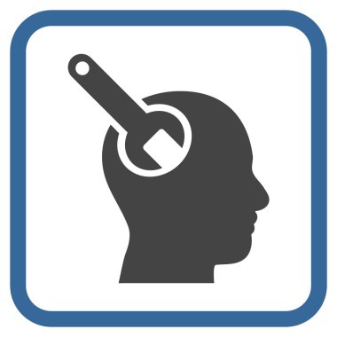 Beyin aracı vektör simgesi bir çerçeve içinde