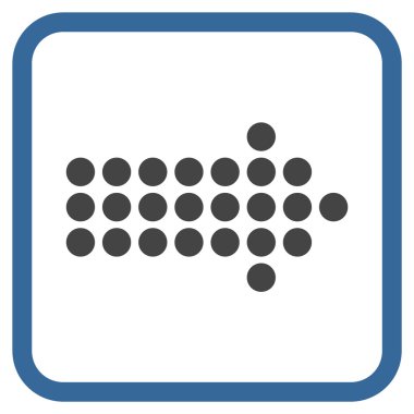 Noktalı ok doğru vektör simgesi bir çerçeve içinde