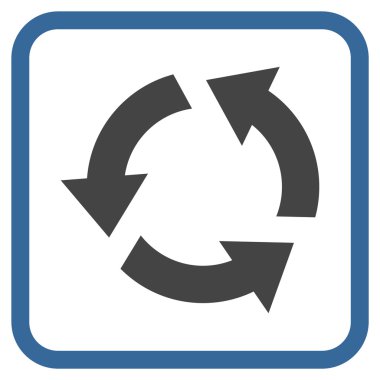 Geri dönüşüm vektör simgesi bir çerçeve içinde